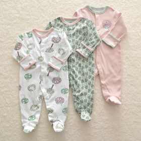 Baby Cotton-Wrapped Foot One-Piece Romper,Long-Sleeved Romper, Foot-Wrapped Climbing Suit (Option: as shown-A-9or12M)