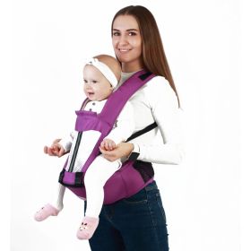 Multifunctional Breathable Double Shoulders Front Hold Baby Carrier (Color: Purple)