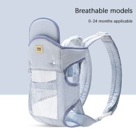 Multifunctional Baby Carrier With Breathable Front And Back In Summer (Option: Grey wave dot net)