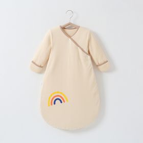 Anti-jump Thickening Of Baby Sleeping Bag In Autumn And Winter (Option: Khaki Rainbow Thickened-L)